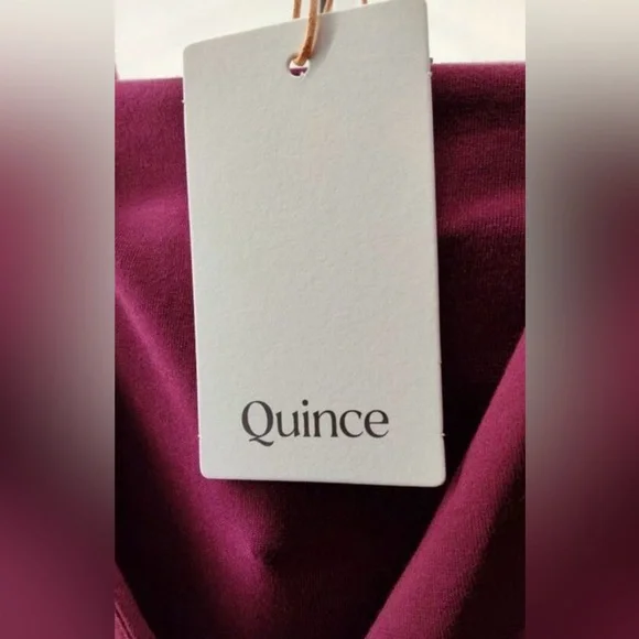 Quince Tencel Jersey Midi Wrap Dress Wine Small NWT - Picture 6 of 7